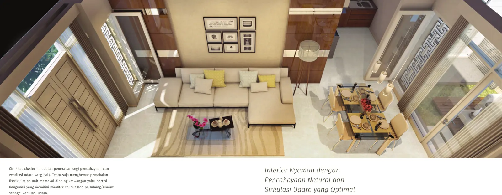 Interior Btari — ruang tamu cahaya alami optimal
